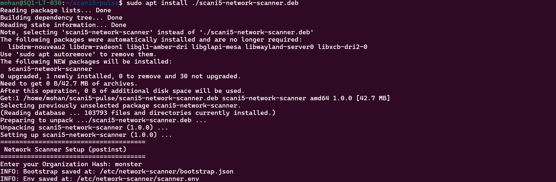 Figure 3: Package Installation