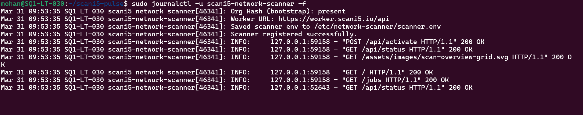 Figure 6: Service Logs