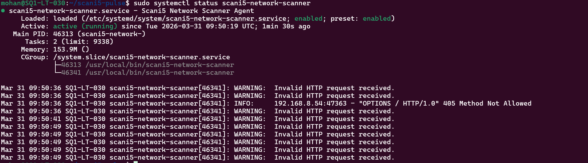Figure 5: Service Status Check